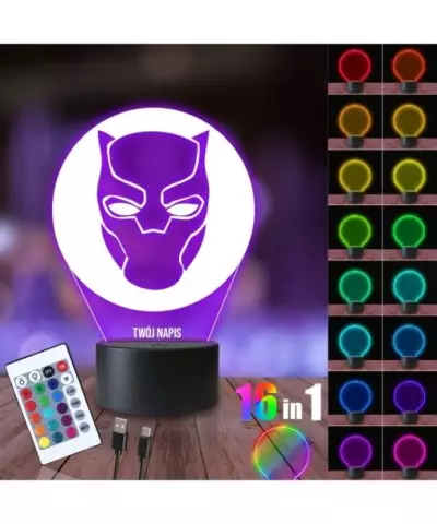 Lampka Nocna 3D LED LAMP Czarna Pantera Marvel