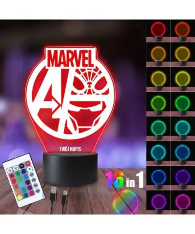 Lampka Nocna 3D LED LAMP Marvel Filmy