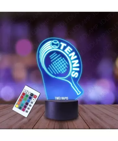 Lampka Nocna 3D LED LAMP Rakieta Tenis Sport