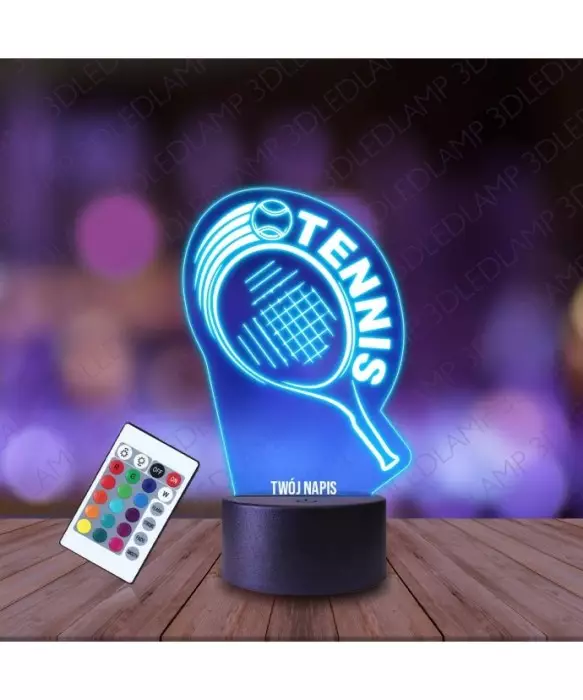 Lampka Nocna 3D LED LAMP Rakieta Tenis Sport