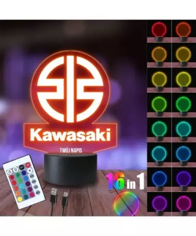 Lampka Nocna 3D LED LAMP Kawasaki Logo