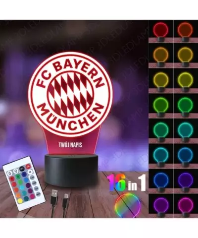 Lampka Nocna 3D LED LAMP Klub FC Bayern Munchen