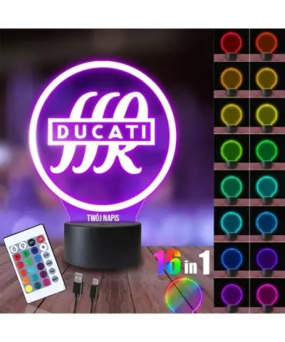 Lampka Nocna 3D LED LAMP Ducati Logo