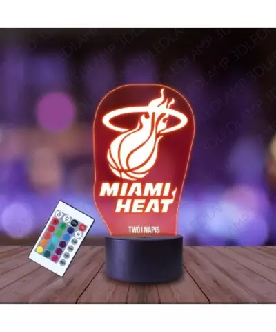 Lampka Nocna 3D LED LAMP Miami Heat NBA