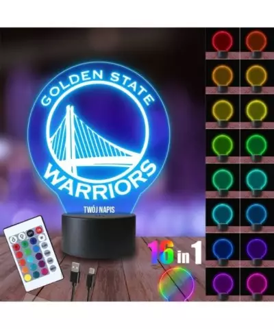 Lampka Nocna 3D LED LAMP Golden State Warrios NBA