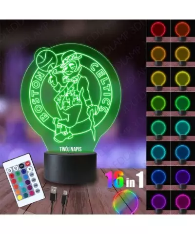 Lampka Nocna 3D LED LAMP Boston Celtics NBA