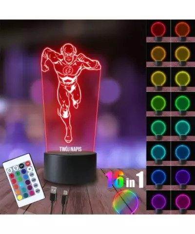 Lampka Nocna 3D LED LAMP The Flash Superbohater