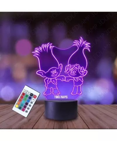 Lampka Nocna 3D LED LAMP Trolle Branch i Poppy