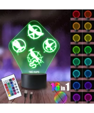 Lampka Nocna 3D LED LAMP Igrzyska Śmierci Znaki