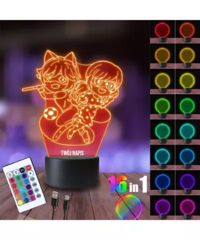 Lampka Nocna 3D LED LAMP Miraculum Chibi