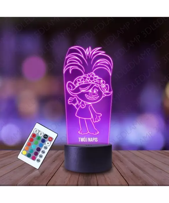 Lampka Nocna 3D LED LAMP Trolle Poppy