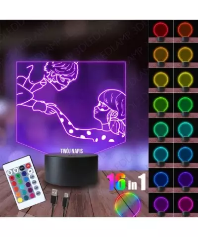 Lampka Nocna 3D LED LAMP Miraculum Bajka