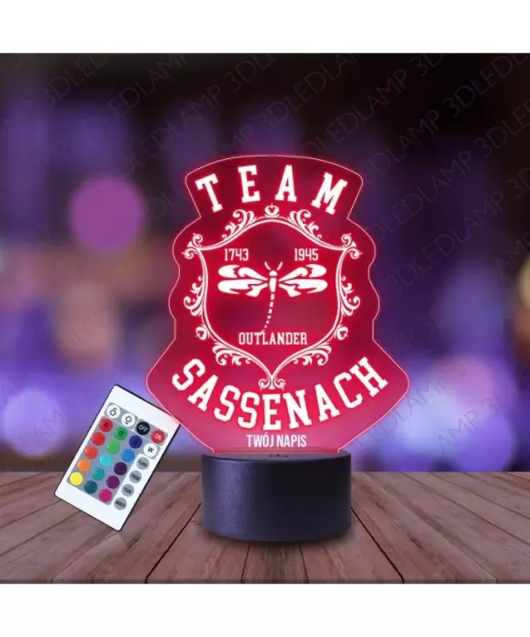 Lampka Nocna 3D LED LAMP Outlander Team Sassenach