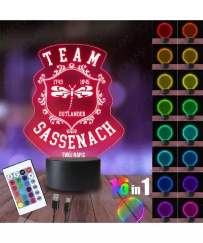 Lampka Nocna 3D LED LAMP Outlander Team Sassenach