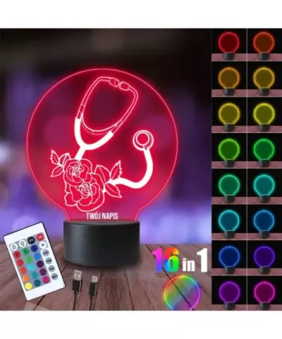 Lampka Nocna 3D LED LAMP Stetoskop Pielęgniarka