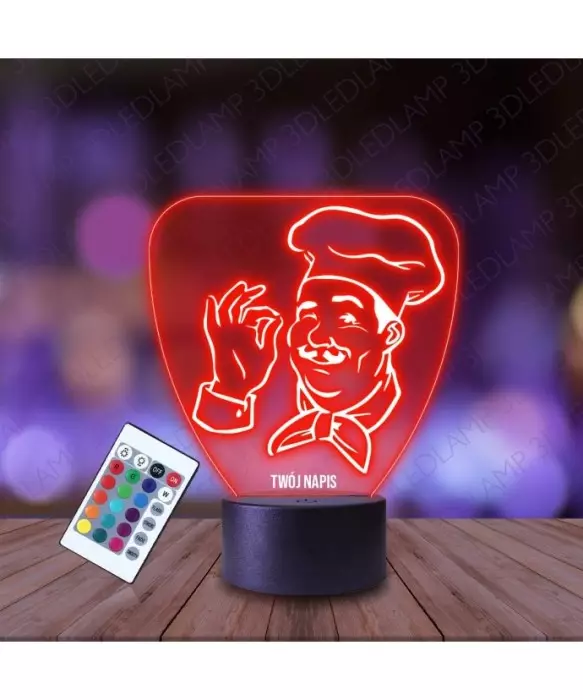 Lampka Nocna 3D LED LAMP Kucharz Szef Kuchni