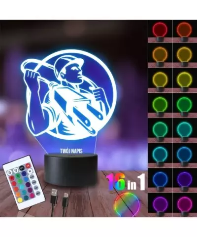 Lampka Nocna 3D LED LAMP Zawód Elektryk