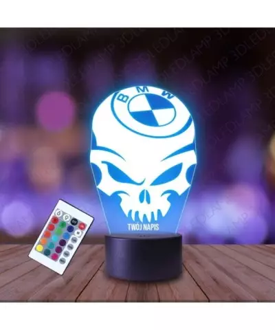 Lampka Nocna 3D LED LAMP BMW Emblemat Czaszka