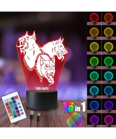 Lampka Nocna 3D LED LAMP Cerberus Pies Hadesa