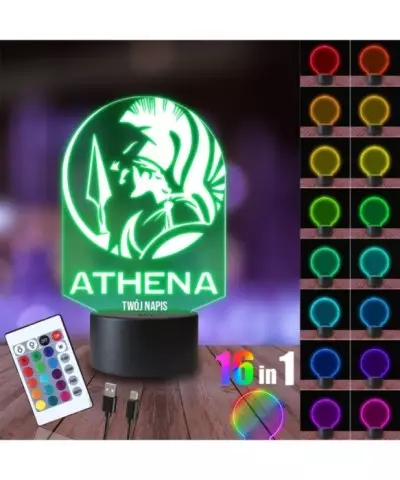Lampka Nocna 3D LED LAMP Atena Bogini