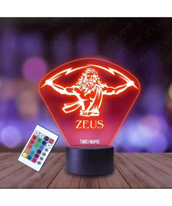 Lampka Nocna 3D LED LAMP Zeus Bóg