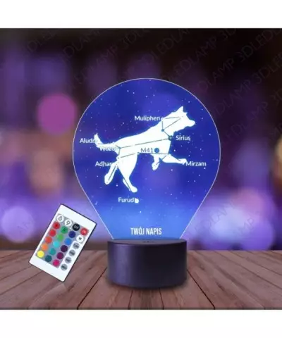 Lampka Nocna 3D LED LAMP Konstelacja Syriusz Wielki Pies