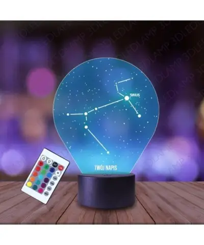 Lampka Nocna 3D LED LAMP Syriusz Gwiazdozbiór
