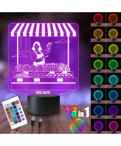Lampka Nocna 3D LED LAMP Sprzedawczyni Warzywniak