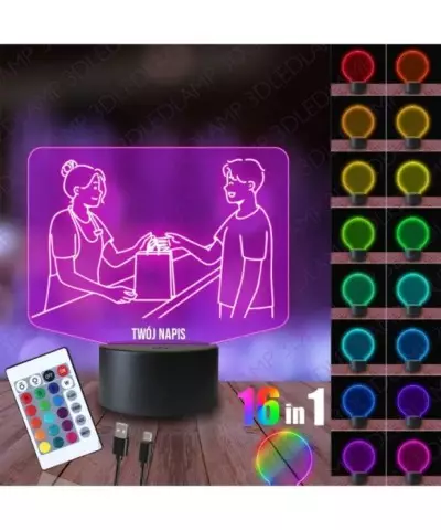 Lampka Nocna 3D LED LAMP Sprzedawczyni Kasjerka