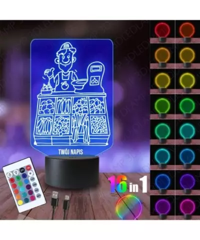Lampka Nocna 3D LED LAMP Sprzedawca Warzywniak