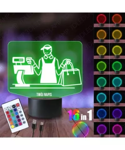 Lampka Nocna 3D LED LAMP Sprzedawca Kasjer