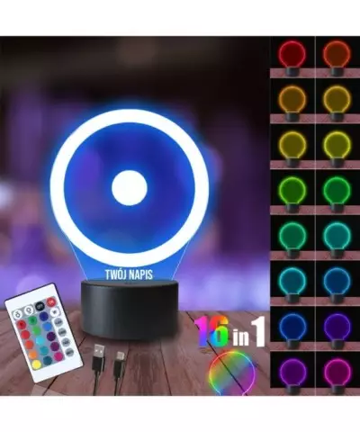 Lampka Nocna 3D LED LAMP Słońce Symbol Gwiazda