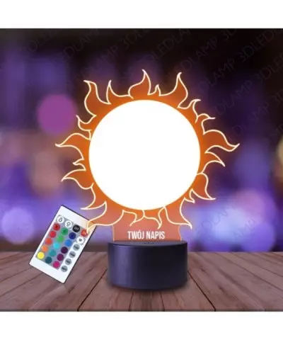 Lampka Nocna 3D LED LAMP Słońce Gwiazda