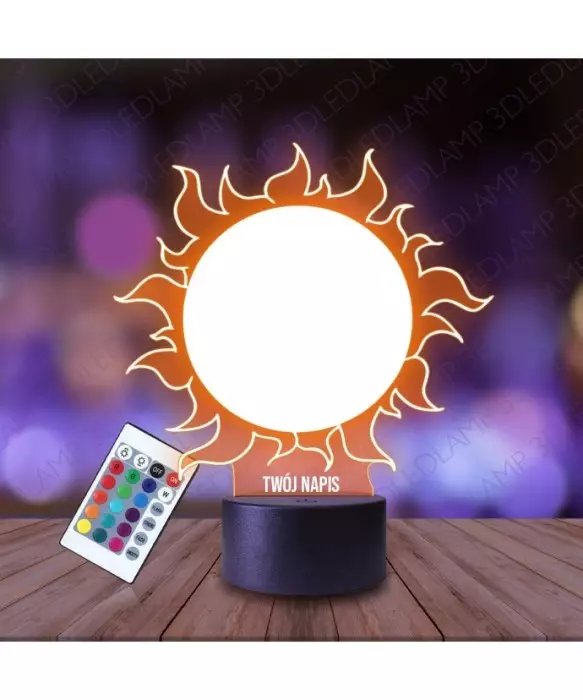 Lampka Nocna 3D LED LAMP Słońce Gwiazda