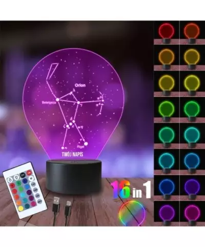 Lampka Nocna 3D LED LAMP Orion Gwiazdozbiór
