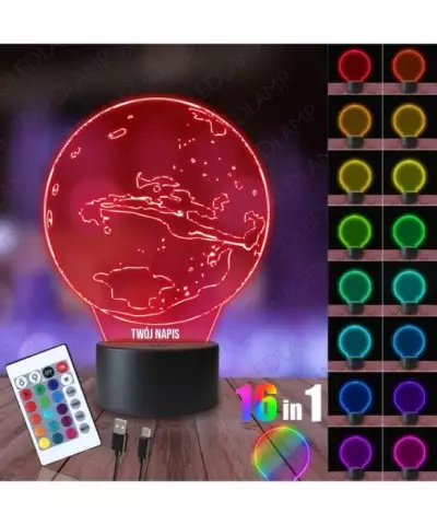 Lampka Nocna 3D LED LAMP Planeta Mars