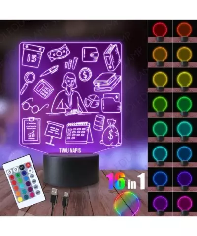 Lampka Nocna 3D LED LAMP Księgowa