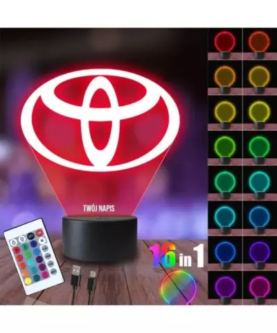 Lampka Nocna 3D LED LAMP Toyota Logo