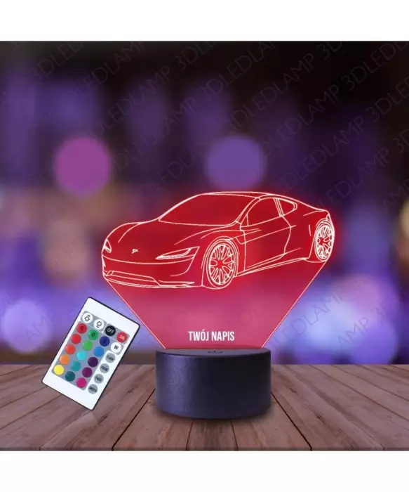 Lampka Nocna 3D LED LAMP Samochód Tesla