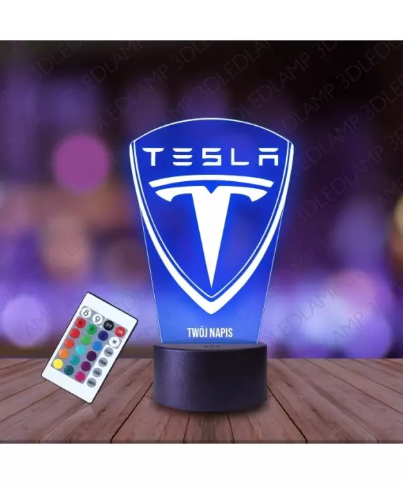 Lampka Nocna 3D LED LAMP Tesla Logo