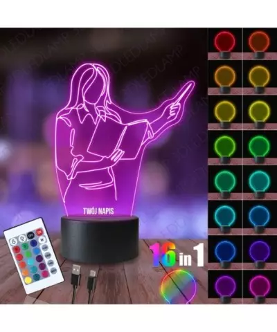 Lampka Nocna 3D LED LAMP Nauczycielka