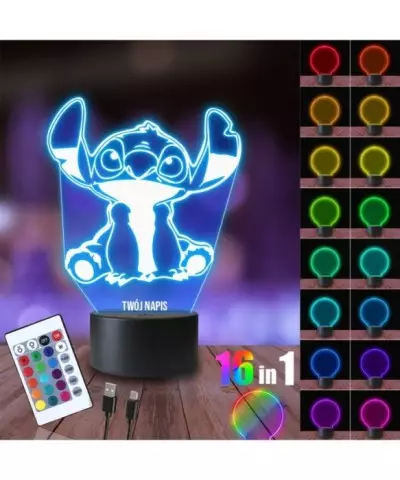 Lampka Nocna 3D LED LAMP Stich Bajka