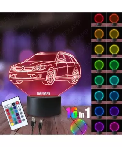 Lampka Nocna 3D LED LAMP Mercedes C Klasa