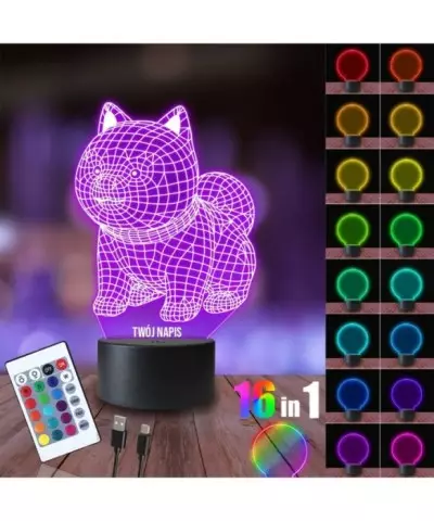 Lampka Nocna 3D LED LAMP Pies Shiba Inu