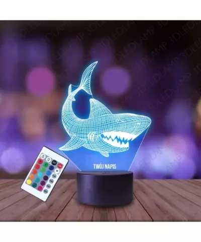 Lampka Nocna 3D LED LAMP Rekin Żarłacz
