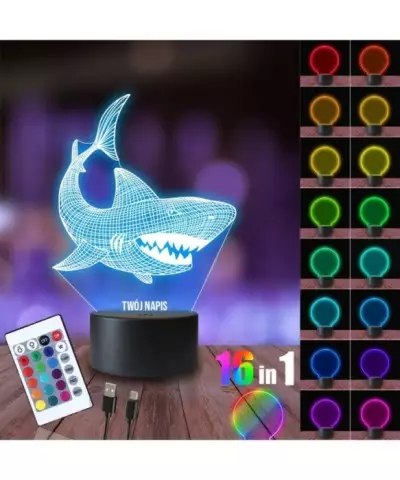 Lampka Nocna 3D LED LAMP Rekin Żarłacz