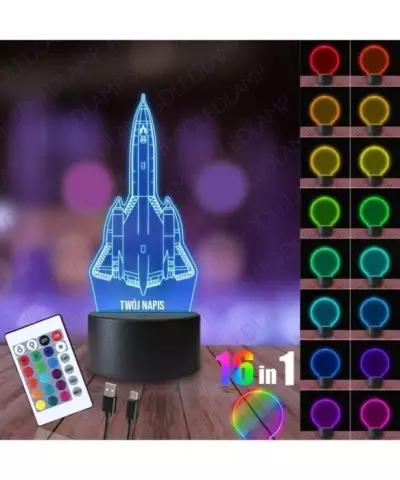 Lampka Nocna 3D LED LAMP Lockheed SR-71 Blackbird