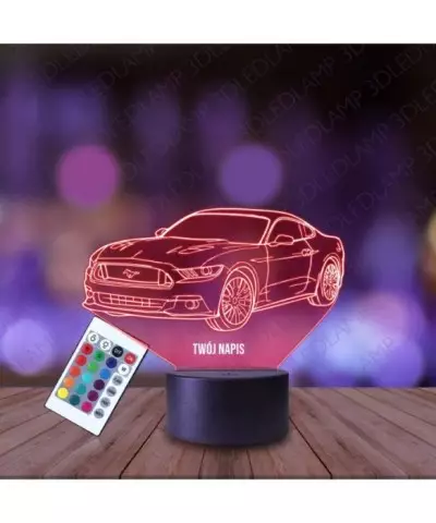 Lampka Nocna 3D LED LAMP Auto Ford Mustang