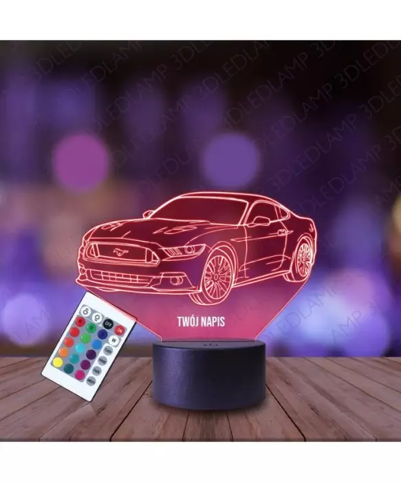 Lampka Nocna 3D LED LAMP Auto Ford Mustang