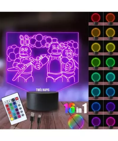 Lampka Nocna 3D LED LAMP Gra Five Night's Freddy's 2 Postacie